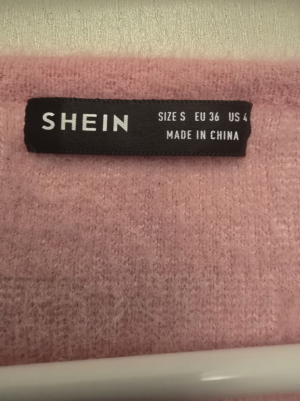 Shein Pink & White Checker Knit Cardigan Sweater - Picture 2 of 3